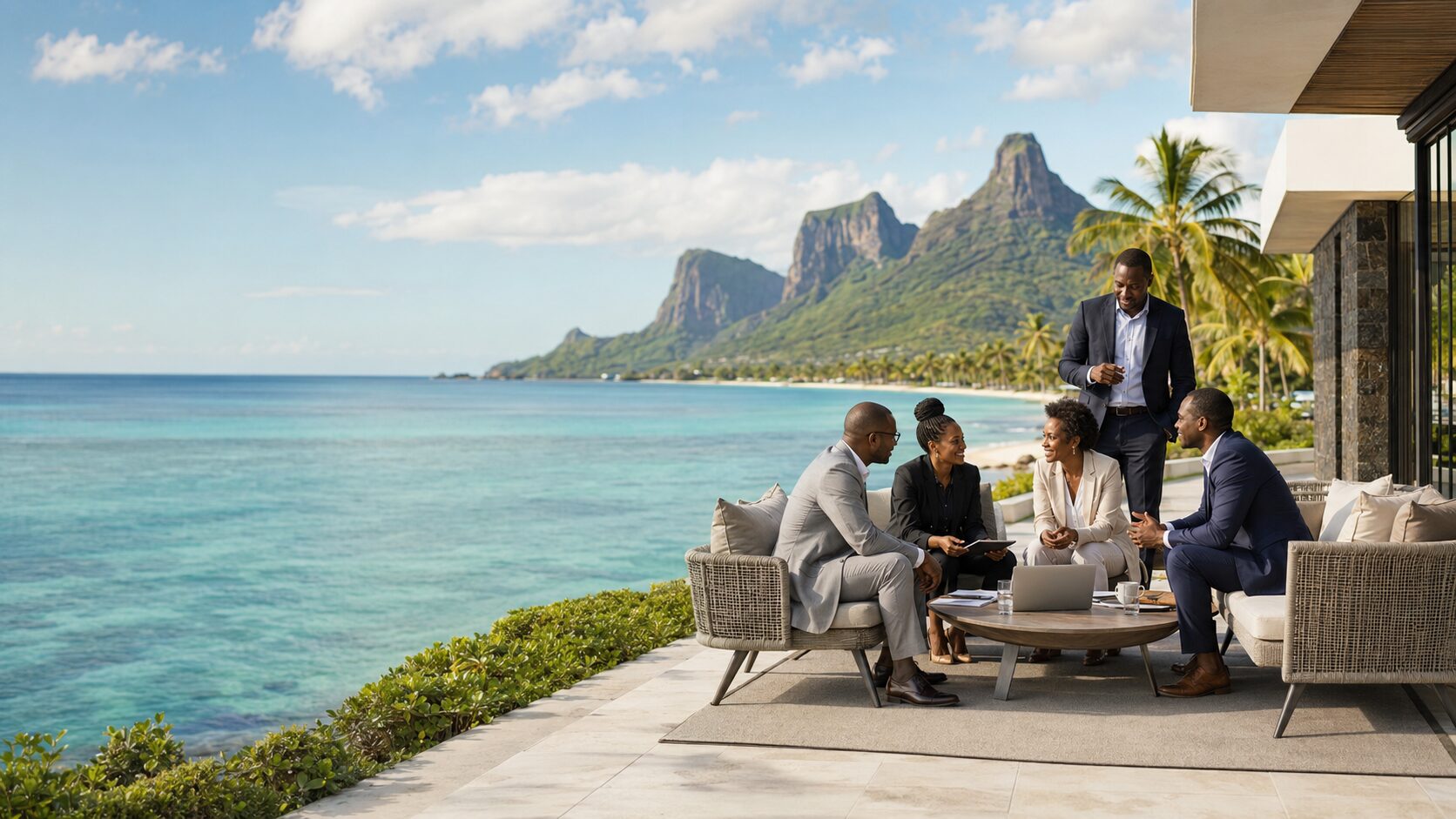 Mauritius beachfront executive retreat setting