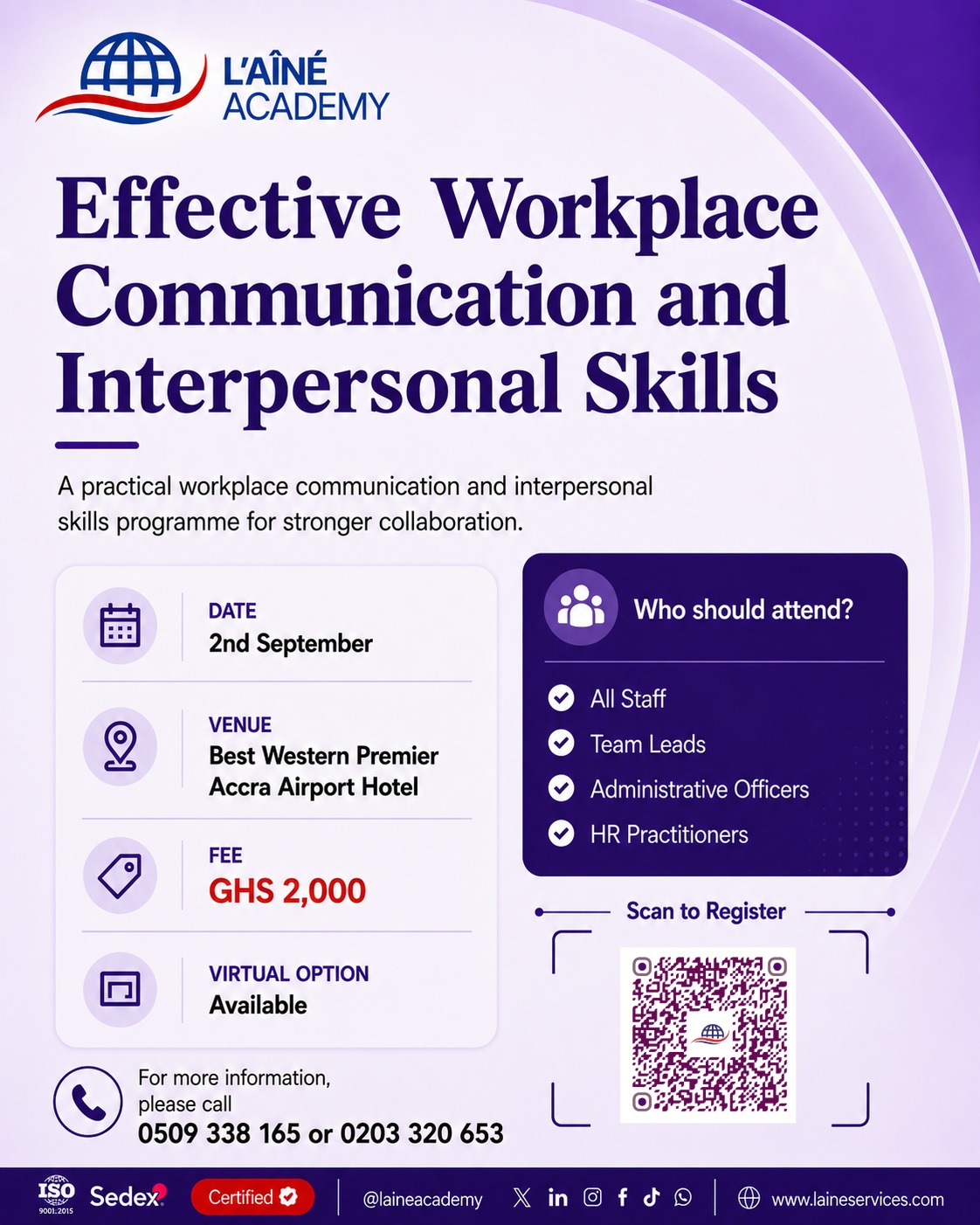 Effective Workplace Communication & Interpersonal Skills flyer