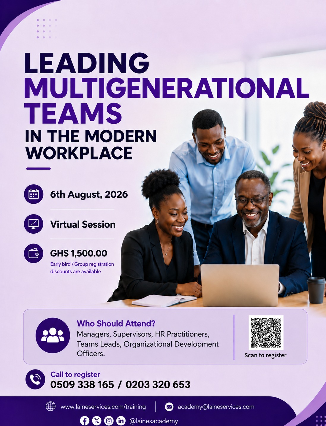 Leading Multi-Generational Teams in the Modern Workplace flyer